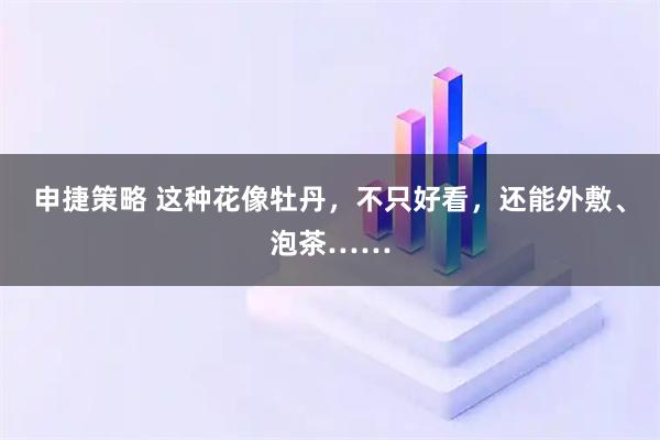 申捷策略 这种花像牡丹，不只好看，还能外敷、泡茶……