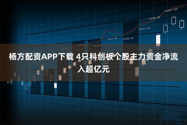 杨方配资APP下载 4只科创板个股主力资金净流入超亿元